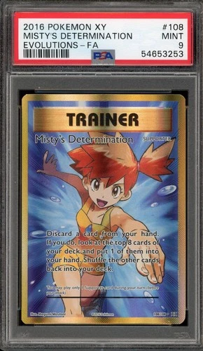 Pokemon Misty's Determination XY Evolutions Full Art 108/108 PSA 9 Mint