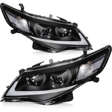 Projector Headlight Assembly LED DRL 2012-2014 Toyota Camry Black Clear Lens Set