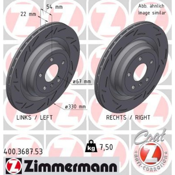 2X Zimmermann 400.3687.53 Bremsscheibe FüR Mercedes Benz M Klasse GLE W166 C292-image
