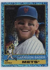 2025 Topps Heritage Chrome Light Blue Sparkle Refractor Harrison Bader #189 0hm8