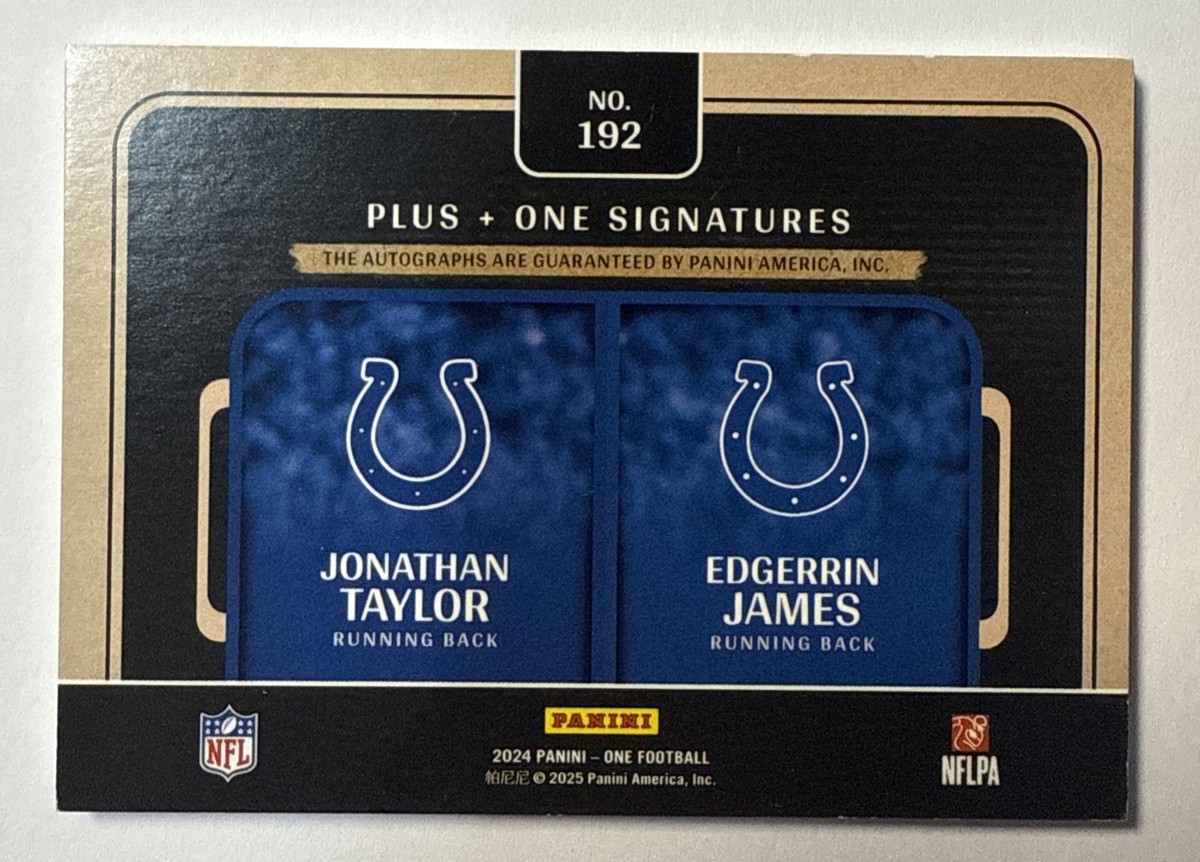 2024 Panini One Plus One Signatures Auto /25 Jonathan Taylor
