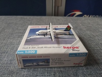 Herpa Wings Club Edition 1:500 South African Airways Dash 8-300 ZS-NMA 510035
