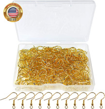 120Pcs Earring Hooks with Ball and Coil, Hypo Allergenic Plated Gold Ear Wires w