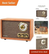 Walnut Wood Bluetooth Radio: Retro Design with Built-in Speakers  AM/FM Tuning