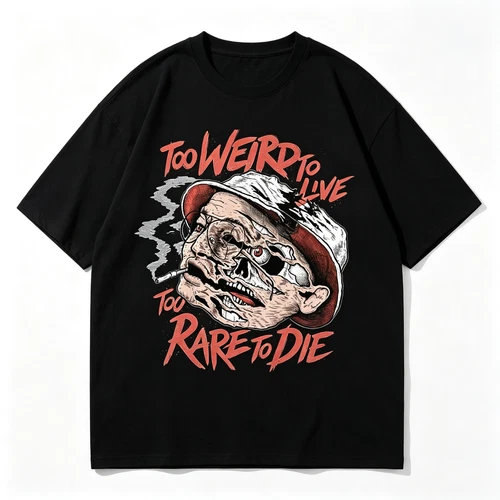 Weird Dual Face Skull Horror Retro Illustration Unisex T?Shirt - product listing photo