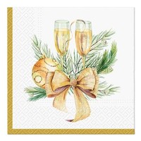 Weihnachtservietten Xmas Glas Gold 33X33 Cm 3 Lagen 20 Stk - Paw - Weihnachten