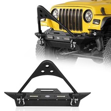Front Steel Winch Bumper For Wrangler Tj 1997-2006 Wstinger Led Lights Front Steel Winch Bumper For Wrangler Tj 1997-2006 Wstinger Led Lights