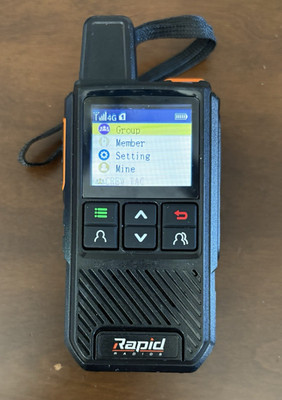 Rapid Radios (Model G1) Push-To-Talk Nationwide Walkie-Talkie (Black) - AS-IS