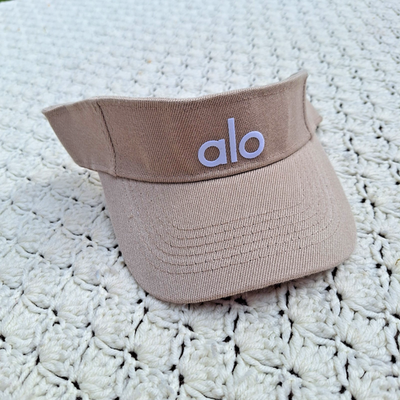 Alo Yoga Unisex Adjustable Visor Beige Brown Logo Hat Cap | eBay