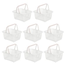 8PCS Mini Shopping Baskets with Handles Small Tiny Baskets, White