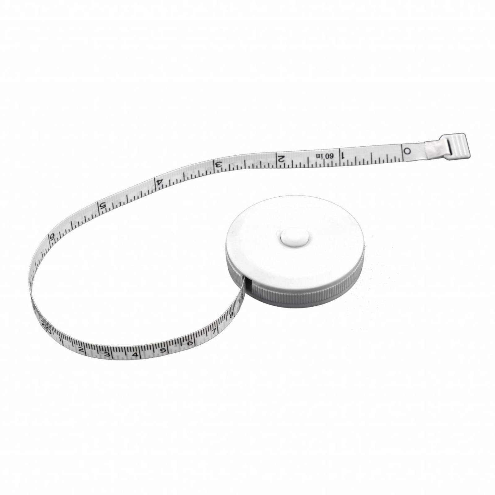 NEW! White 1.5m/60" Round Fabric Tape Measure with Plastic Case