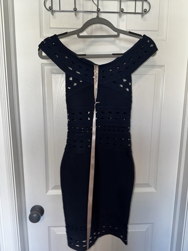 HOUSE OF CB Blue Solid Sleeveless Bodycon Knee Length Zip Dress Women's XS