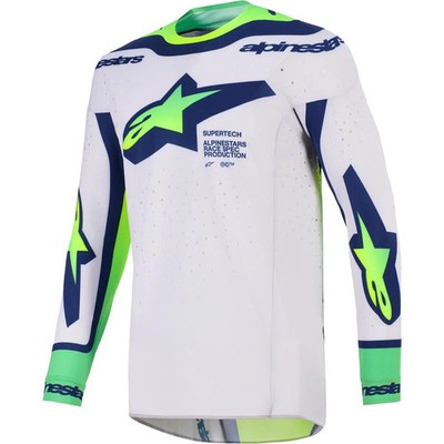 Alpinestars MX Jersey Supertech Vista - Hellgrau/Flo Gelb/Blau