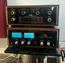 McIntosh C29 & MC2505 set Stereo Preamplifier amplifier Solid State Wood Cabinet