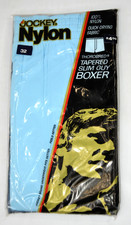 Vintage 70's JOCKEY Thorobred Tapered Slim Guy Boxer 100 Nylon Blue Size 32 NOS