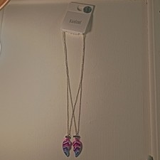 KAN OR  Best Friends Pendant Necklaces Pink Blue Silver Metal Enamel Girls Charm