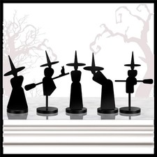5 Pcs Halloween Decorations Indoor Gothic Witch Figurines Set