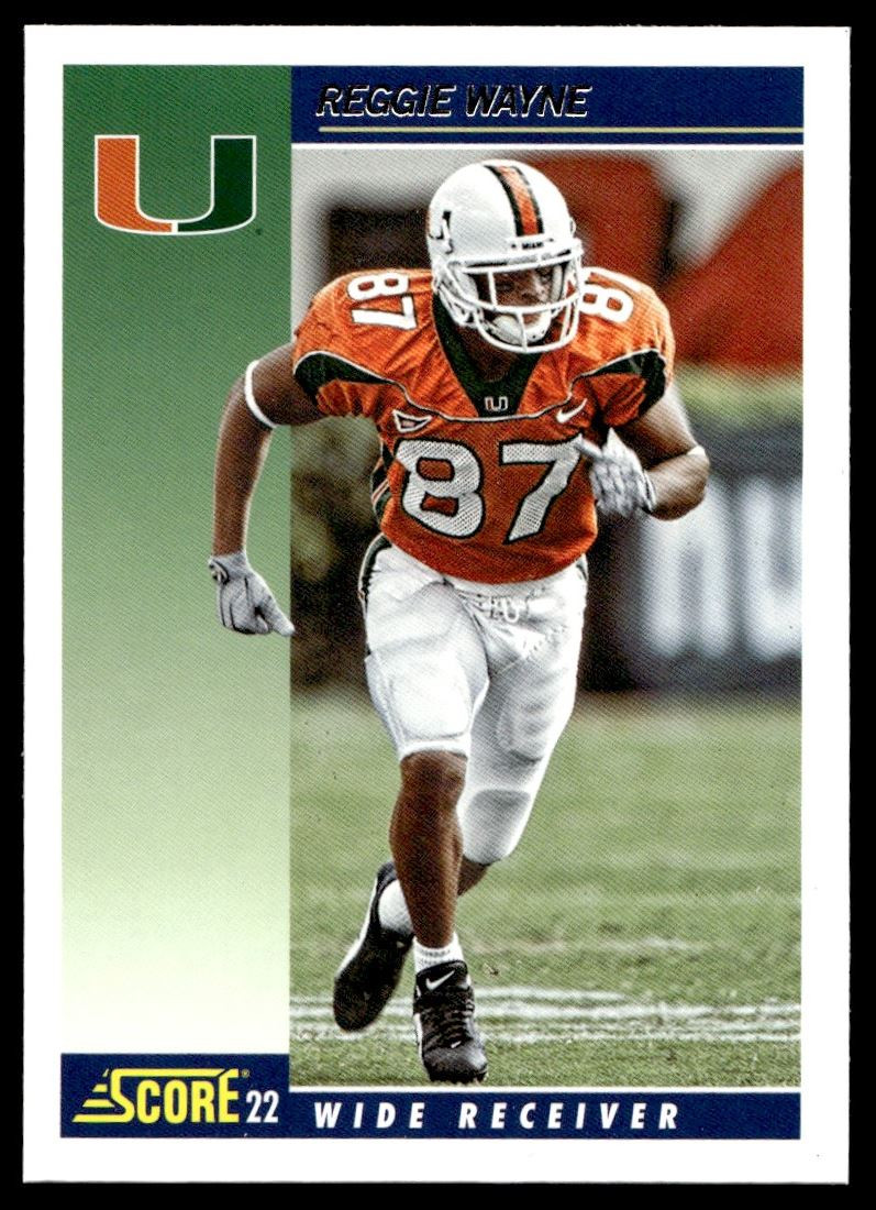 2022 Panini Chronicles Draft Picks Score Retro Reggie Wayne Colts Football Card