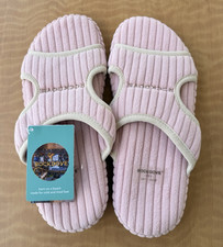 RockDove Women's Ribbed Corduroy Slide Slippers Pink Size 9 Memory Foam NWT