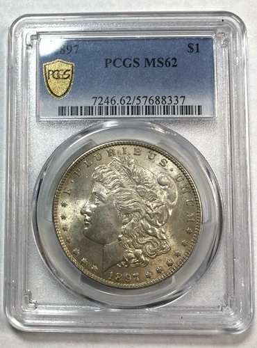 1897 Morgan Silver Dollar PCGS MS62 Light Tone over Lustrous Surface