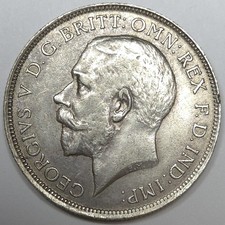 1919 Great Britain Silver Florin - VF+ Rim Ding (Lot#1)