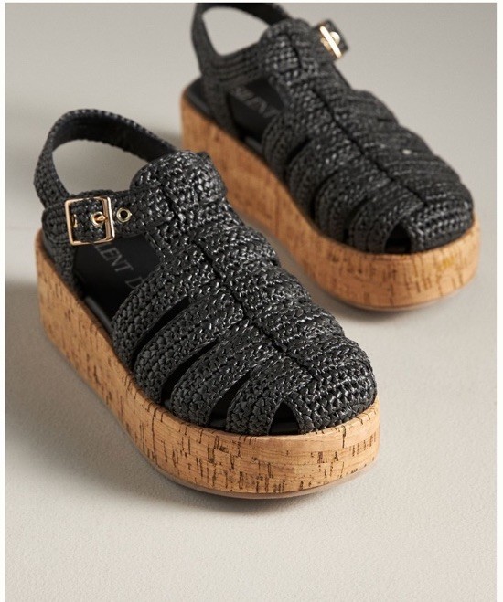 NIB Silent D Anthropologie 41 / 10 Black Fisherman Woven Sandals