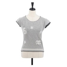 CHANEL COCO Mark Cut And Sew Cotton Black White P23429V13551 CC Auth BAZ828M