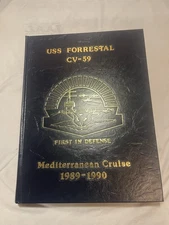 Set Of 2 USS Forrestal CV-59 Mediterranean Cruise Navy Yearbooks ‘89-90 & ‘90-91