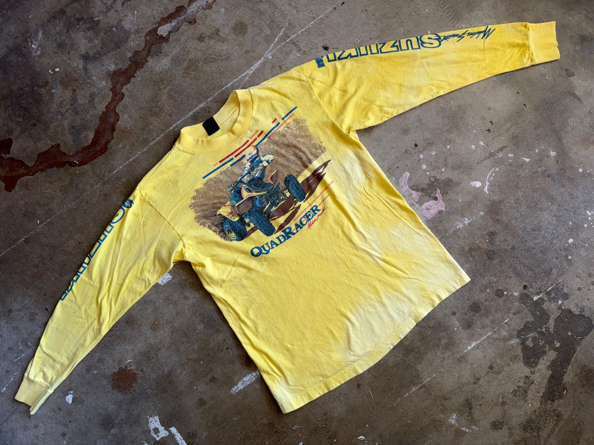 70s - 80s VINTAGE SUZUKI QUADRACER RACING T-SHIRT MEN SZ S RIDER