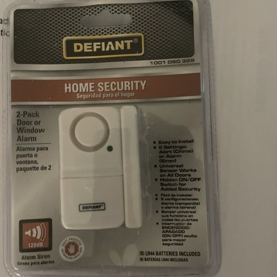 Defiant Wireless Home Security Door/Window Alarm (2-Pack) Open Package E43