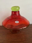 Blenko Glass UFO Visitor Flying Saucer Decanter -Tangerine -Absinthe Stopper