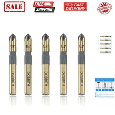 Countersink Drill Bit Set, 5 Pieces High Speed Steel 82 Degree 5 Flute 6mm Ro...