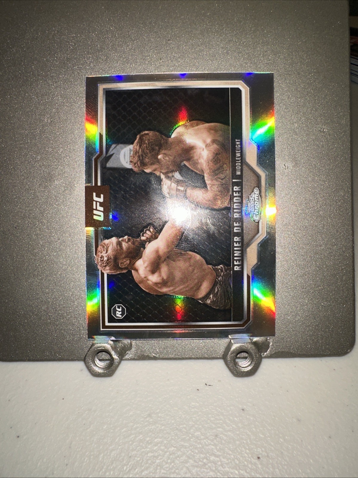2025 Topps Chrome UFC Reinier De Ridder #185 Sepia Refractor RC