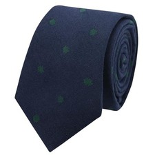 Polka Dot Ties for Men, Cotton Skinny Mens Neckties for Casual, Business, Navy