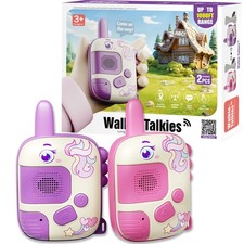 DQMOON 2PCS Walkie Talkie for Kids, Unicorn Mini Size, Pink-Purple