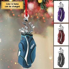 Personalized Golf Bag Ornament Acrylic Christmas Gift for Golf Players