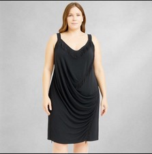 Lane Bryant Black Fringe Drape Dress Size 18 Sleeveless Party Cocktail New DB