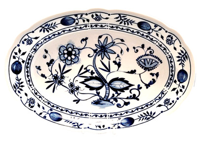 Vintage Blue Onion Small Platter 11''  Zwiebelmuster Kahla Porcelain Germany
