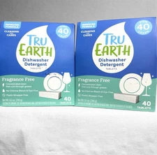Tru Earth Dishwasher Detergent Tablets 40ct Dye, Fragrance, Paraben Free Lot X2