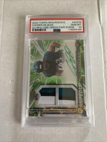 2024 Topps Resurgence Amped Green Cooper DeJean #AU-CD 5/15 RPA Auto RC PSA 10