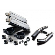 HONDA 1000 CBF -06/09- PAIRE SILENCIEUX ECHAPPEMENT OVALE INOX 350 mm-DELK