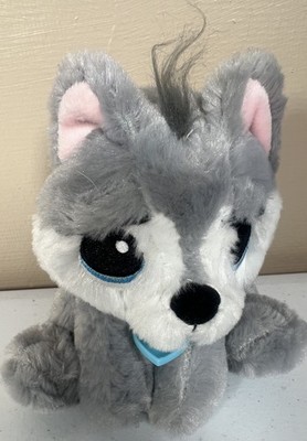 Rescue Pets My E Pets Gray White Husky Dog Stuffed Animal Plush Toy Blue Eyes!