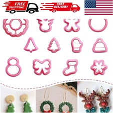 Precision Polymer Clay Cutters for Christmas Earrings - 12 Festive Shapes