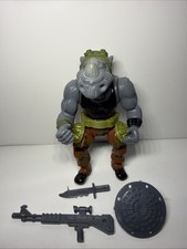 Vintage 1988 TMNT Soft Head ROCKSTEADY 100%  COMPLETE Accessories 