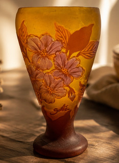Vase Gallé Signé Verre Multicouche Gravé à l’Acide – ATTENTION LIRE AVANT OFFRE