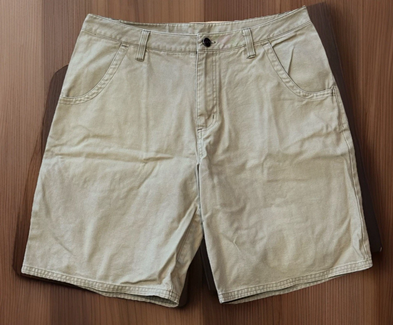 Cloudveil Mens 33x9 Cotton Canvas Hiking Shorts Beige Tan Outdoor Saddle Up