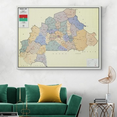 1984 Map of Burkina Faso West African Geography & Post-Colonial National Borders