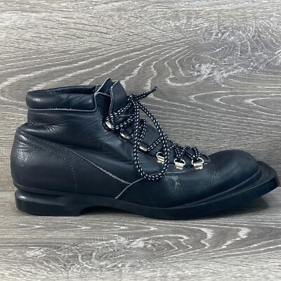FABIANO Skywalk Mens 7.5 N 3-PIN Cross Country Ski Boots Black Leather VINTAGE