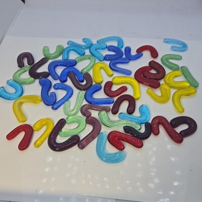 Murano Style Glass Squiggles Glass Sculptures Vase Filler 1990s (47) Glows READ