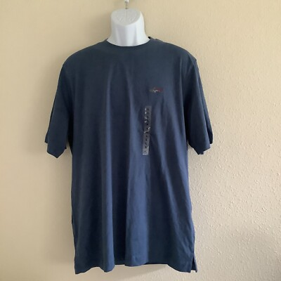 #ad Greg Norman Mens Performance Lux Shark Logo T Shirt Mens Large Blue NEW $22.50